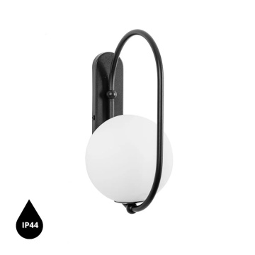 Aplică de perete KOBAN D black IP44, negru