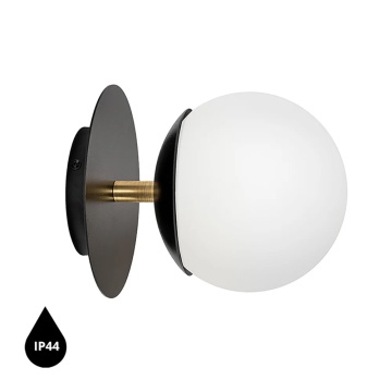 Aplică de perete PLAAT C black with brass IP44, negru / auriu