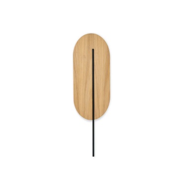 Aplică de perete ROKKE WOOD wooden / wall with black detailing, negru