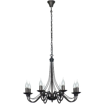 Candelabru Róża 65 cm 8xE14 - Negru
