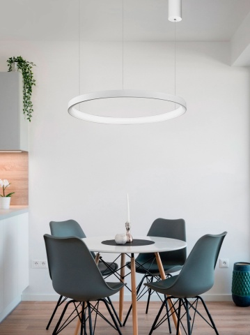 Corp de iluminat suspendat Pertino Alb Ø50 x H 150 cm