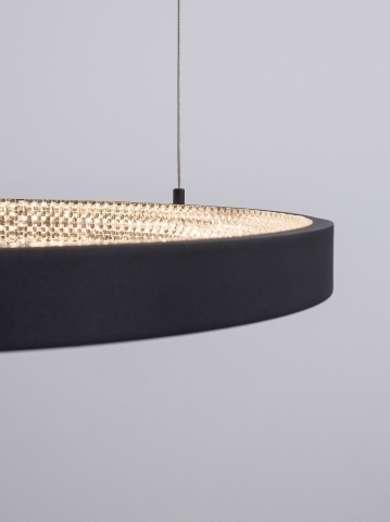 Corp de iluminat suspendat Preston Negru Ø60 x H 120 cm
