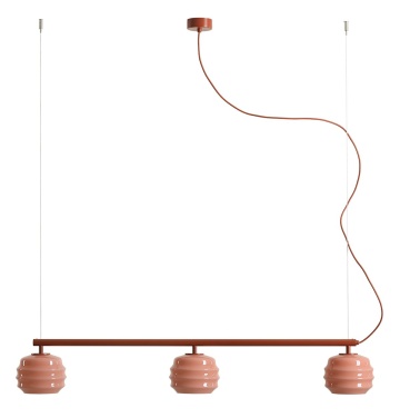 Corp de iluminat suspendat Puff Glaze 108 cm 3xE27 - Teracotă