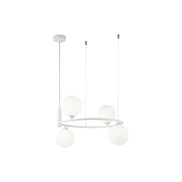 Corp de iluminat suspendat Ring L 39 x l 43.5 cm G9 - Alb