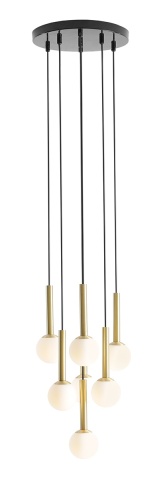Corp de iluminat suspendat Riu 7xG9 - Alamă + Negru