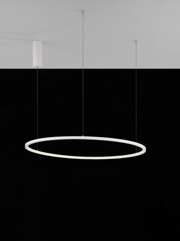 Corp de iluminat suspendat Tarquin Alb Ø80 x H 200 cm