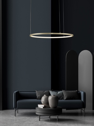 Corp de iluminat suspendat Tarquin Auriu Ø60 x H 200 cm
