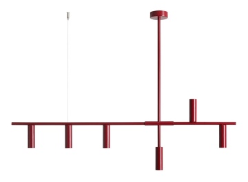 Corp de iluminat suspendat Trevo 126 cm 6xGU10 MINI - Roșu vin