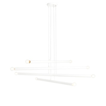 Corp de iluminat suspendat Tubo 8xE14 - Alb