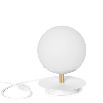 Lampă de masă / veioză PLAAT ST white with brass, alb / auriu