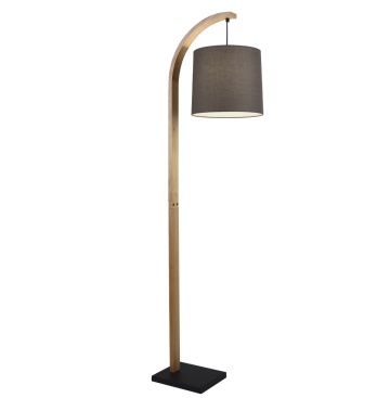 Lampadar Hana - Negru / Lemn deschis / Gri