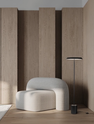 Lampadar Ophelia Negru / Veneer Ø40 x H 135 cm