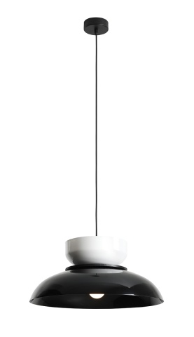 Pendul Aldo 47 cm 1xE27 - Negru lucios + Alb lucios