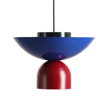 Pendul Ilia 37 cm 1xE27 - Roșu vin + Verde