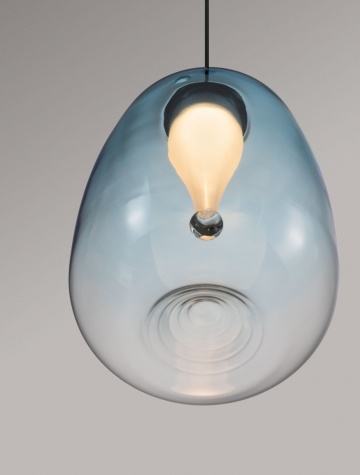 Pendul Oblo Gradient Light Blue / Negru Ø16 x H 227 cm