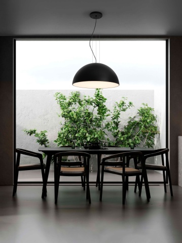 Pendul Tholos Negru / Alb Ø70 x H 240 cm