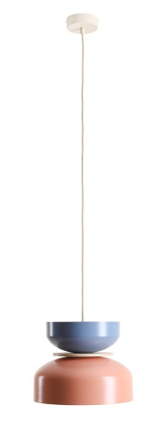 Pendul Tula 30 cm 1xE27 - Albastru prăfuit + Coral