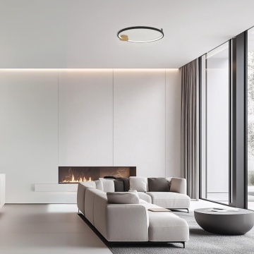 Plafonieră Orbita Duo LED 3000K - Negru mat, Gold Matt
