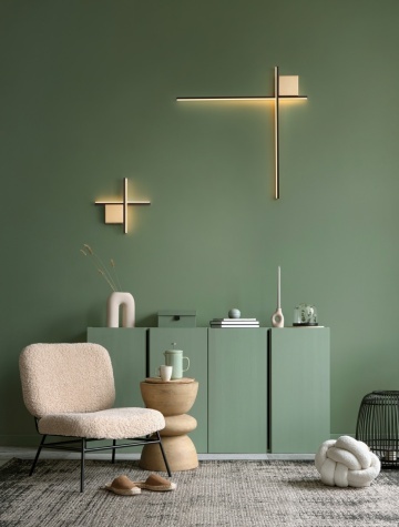 Aplica perete decorativa Cross Negru / Auriu periat 80 x 4 x 80 cm