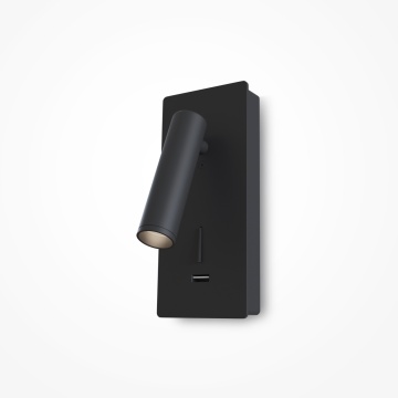 Aplica perete Mirax - H 18.6 cm, 3000K, Negru