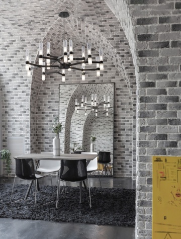 Candelabru Century Negru / Transparent Ø120 x H 210 cm