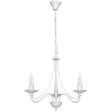 Candelabru Róża 50 cm 3xE14 - Alb