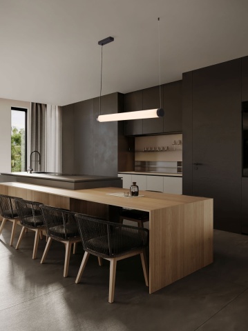 Corp de iluminat suspendat Glaze Negru Ø98,5 x H 140 cm