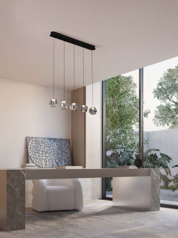 Corp de iluminat suspendat Ifos Negru / Crom 84 x 10 x 150 cm