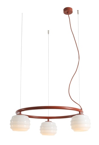 Corp de iluminat suspendat Puff Ring 63 cm 3xE27 - Teracotă
