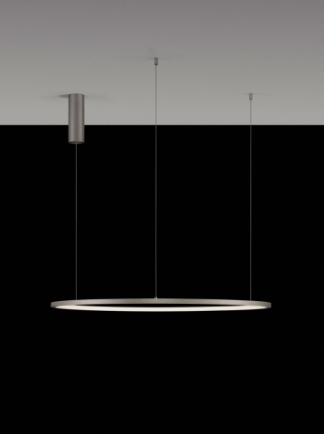 Corp de iluminat suspendat Tarquin Argintiu Ø80 x H 200 cm