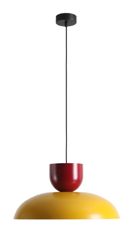 Pendul Ella 47 cm 1xE27 - Muștar + Roșu vin