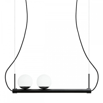 Pendul LIGNE black pedant lamp with LED strip, negru