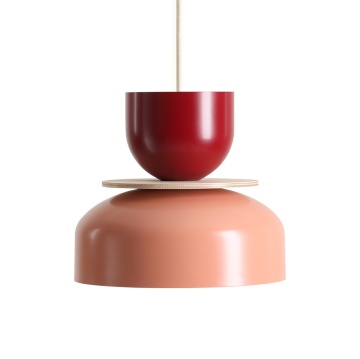 Pendul Uto 30 cm 1xE27 - Roșu vin + Coral