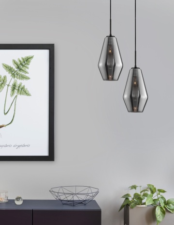 Pendul Veiro Crom / Negru Ø17 x H 120 cm