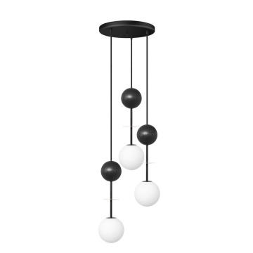 Plafonieră OIO A 3P black triple / with brass, negru / auriu