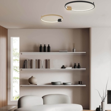 Plafonieră Orbita Duo LED 3000K - Negru mat, Gold Matt