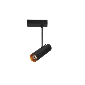 Spot aplicat Lens Square Bk/Go - Negru / Auriu