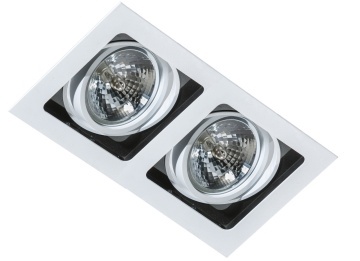 Spot încastrat Sisto 2 Wh/Bk/Wh Wpust - Alb / Negru