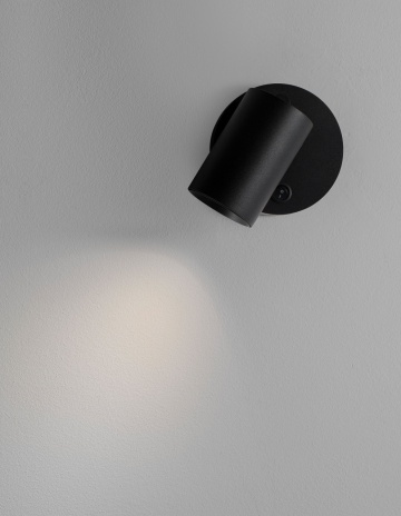 Aplica perete pentru pat Net Negru Ø5,7 x H 10,5 cm