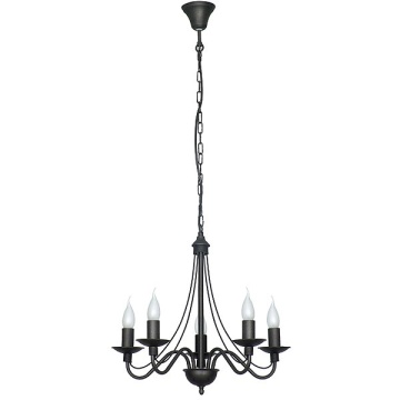 Candelabru Róża 50 cm 5xE14 - Negru