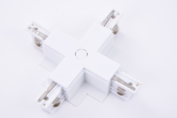 Conector X incastrat sistem șină Track 3LINE - Alb
