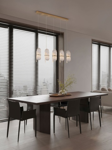 Corp de iluminat suspendat 15 Auriu Ø100 x H 150 cm
