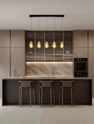 Corp de iluminat suspendat Alish Negru / Auriu / Champagne 96 x 8,5 x 160 cm