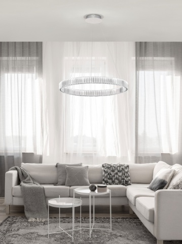 Corp de iluminat suspendat Aurelia Crom Ø80 x H 150 cm