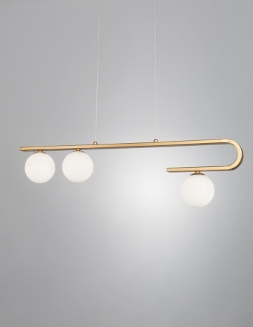 Corp de iluminat suspendat Cantona Alb / Auriu 80 x 10 x 180 cm
