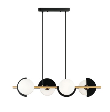 Corp de iluminat suspendat Darcy - Alb / Negru / Bronz