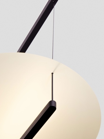 Corp de iluminat suspendat Diona Negru / Alb Ø80 x H 160 cm