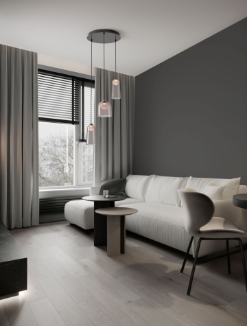 Corp de iluminat suspendat Dione Negru / Smokey Ø35 x H 200 cm