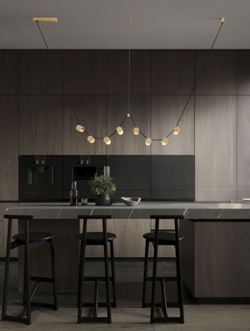 Corp de iluminat suspendat Luma Alama antichizata 197,3 x 22,4 x 160 cm