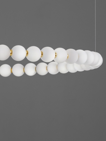 Corp de iluminat suspendat Perla Auriu / Opal Ø104 x H 200 cm